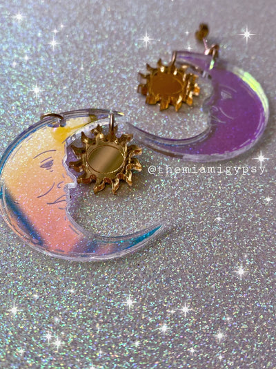 Sun & Moon Acrylic Earrings - Tekeno