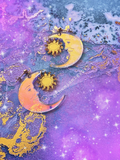Sun & Moon Acrylic Earrings - Tekeno