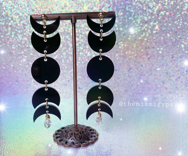 Herkimer Moon Phase Earrings - Tekeno