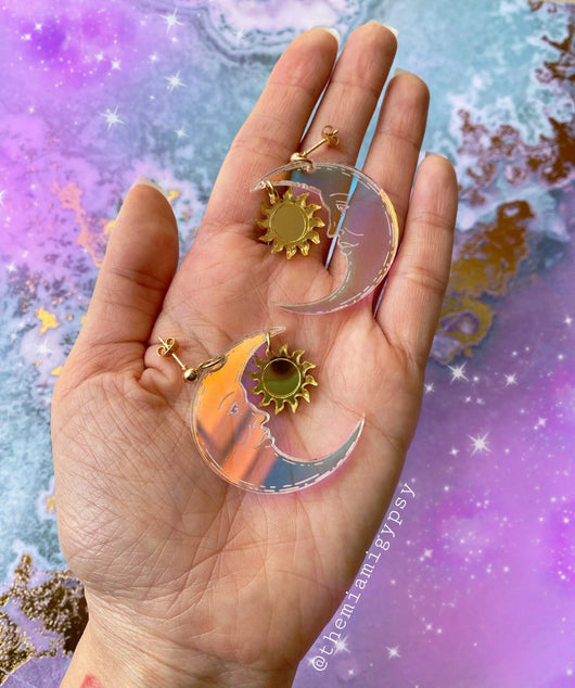 Sun & Moon Acrylic Earrings - Tekeno