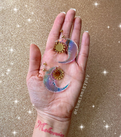 Sun & Moon Acrylic Earrings - Tekeno
