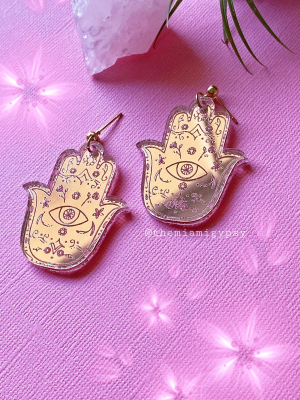 Hamsa Acrylic Earrings - Tekeno