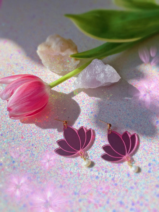 Lotus Acrylic Earrings - Tekeno