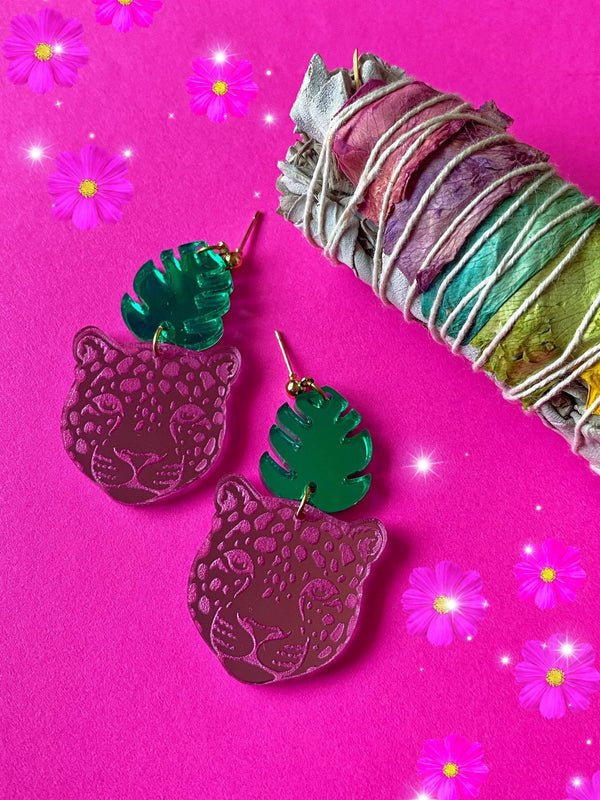 Brincos Leopardo Tropical