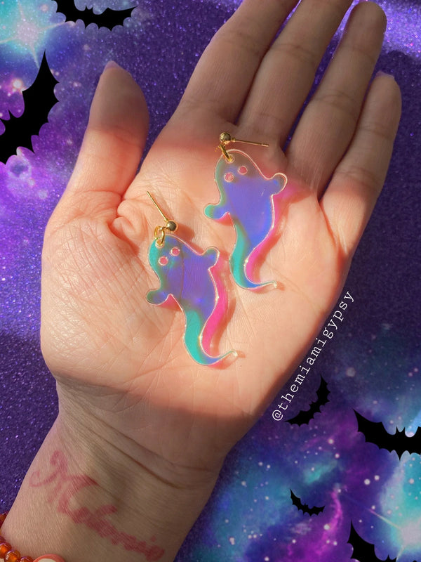 Iridescent Ghostie Earrings - Tekeno
