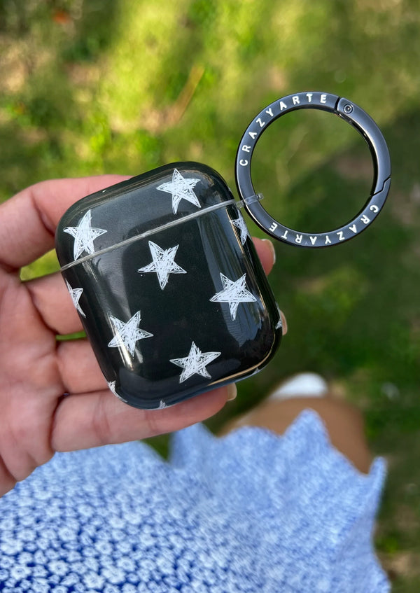Case para Airpod - Estrellas Blancas Fondo Negro - Tekeno
