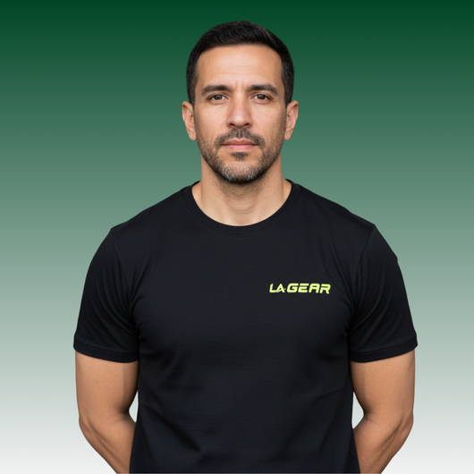 Men's LA Gear Performance Logo Black T-Shirt