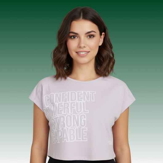 Camiseta Cropped Feminina LA Gear | Lavanda-Rosa