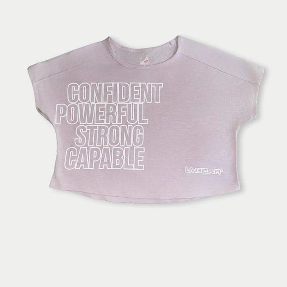 Camiseta Cropped Feminina LA Gear | Lavanda-Rosa