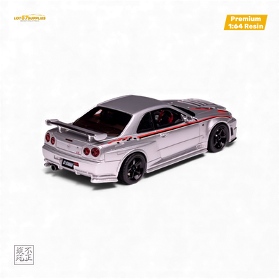 Cars' Lounge Nissan Skyline GT-R R34 Z-TUNE Nismo Edition Prata 1:64