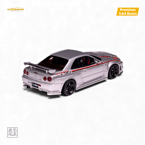 Cars' Lounge Nissan Skyline GT-R R34 Z-TUNE Nismo Edition Prata 1:64