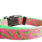 Pink Alligator Neon Green Nylon Dog Collar MD, LG, XL, Leash