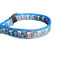 Skull and Crossbones Blue Flowers Nylon Dog Collar