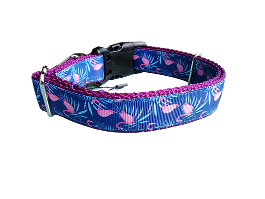 Coleira de Cachorro Flamingos Nylon