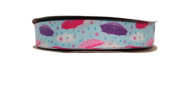 Raining Umbrellas Nylon Dog Collar