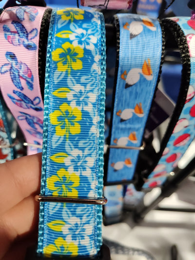 Coleira de cachorro de nylon Flores havaianas