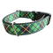 Green and Gold Plaid Nylon Dog Collar