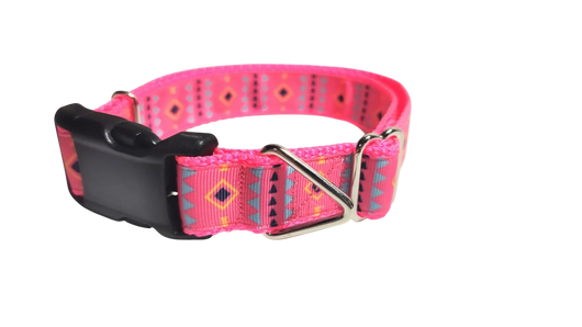 Coleira para Cães em Nylon Tribal Rosa 2
