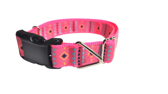 Coleira para Cães em Nylon Tribal Rosa 2