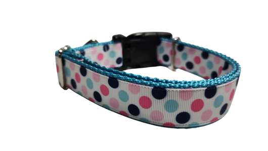Polka Dots Pattern Nylon Dog Collar