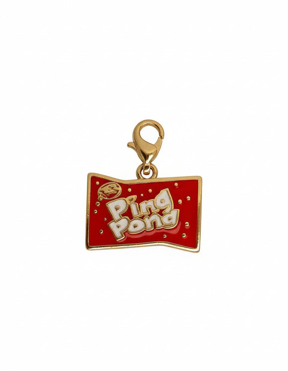 Dije Intercambiable de Chuchería Ping Pong Baño de Oro 18K