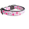 Pink Strawberries Nylon Dog Collar