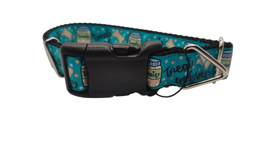Trato Whore Blue Nylon Dog Collar