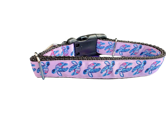 Pink Purple Sea Turtles Nylon Dog Collar
