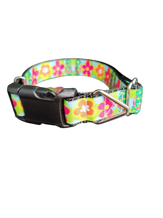 Coleira de Nylon para Cães Chinelos e Flores