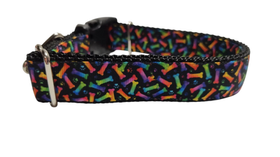 Neon Bones Nylon Dog Collar MD, LG, XL, Leash