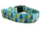 Green And Blue Trees Nylon Dog Collar