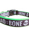 Bad To The Bone Neon Green Nylon Dog Collar MD, LG, XL, Leash