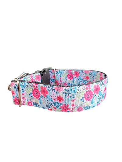 Coleira Larga de Nylon para Cachorro Floral Vibrante de 3,8 cm