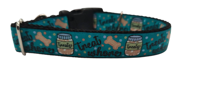 Trato Whore Blue Nylon Dog Collar