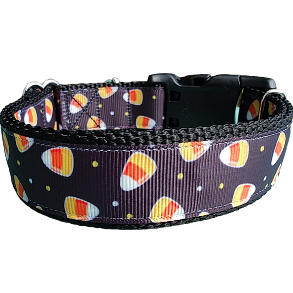 Halloween Dog Collar Candy Corn Design - Durable Nylon