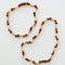Conjunto de Colares de Cognac Baltic Sea Amber + Rudraksha || Quartzo Rosa