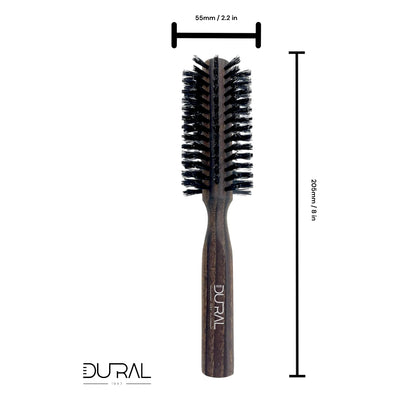 Dural Thermo Ash Wood 10 rows round hair brush with boar bristles - Tekeno