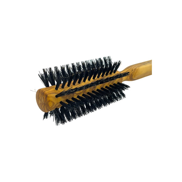 Escova de cabelo redonda Dural de madeira de oliveira com cerdas de javali - 10 fileiras