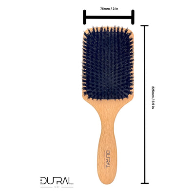Dural Beech Wood wild boar bristles paddle brush - Tekeno