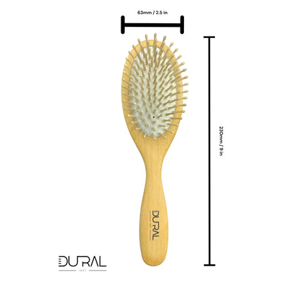 Dural Beech wood rubber cushion hair brush with wooden pins - Tekeno