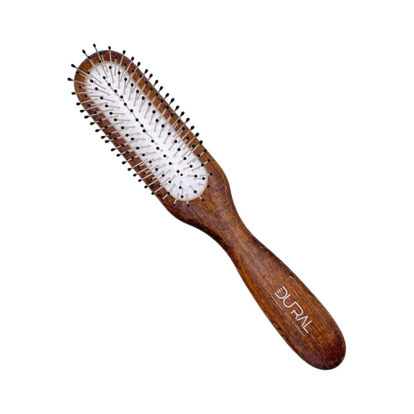 Dural Beech wood rubber cushion hair brush with steel pins and ball tips - Tekeno