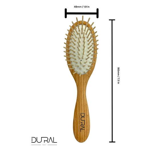 Dural Beech wood rubber cushion hair brush with wooden pins - Tekeno