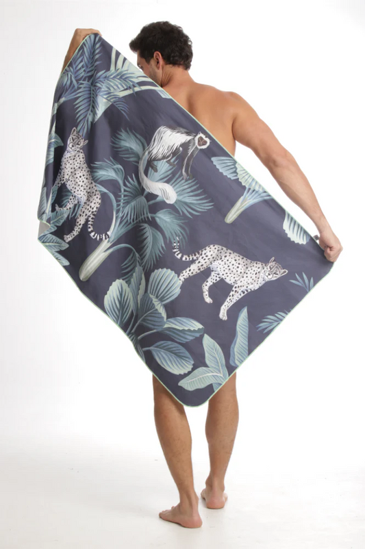 Toalla playera de microfibra Leopardo