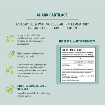 SHARK CARTILAGE Suplemento natural de cartílago de tiburón - 180 Caps