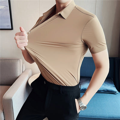 Camisa Casual de Punto Sin Planchado con Caída Perfecta - Image 34