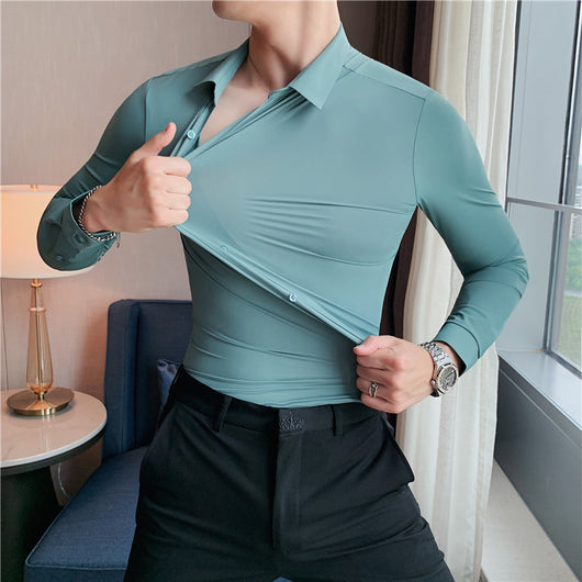 Camisa Casual de Punto Sin Planchado con Caída Perfecta - Image 29