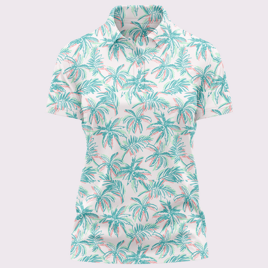 Polo de Golfe Feminina Palmer Ladies (Light) | Neon Palm Tree