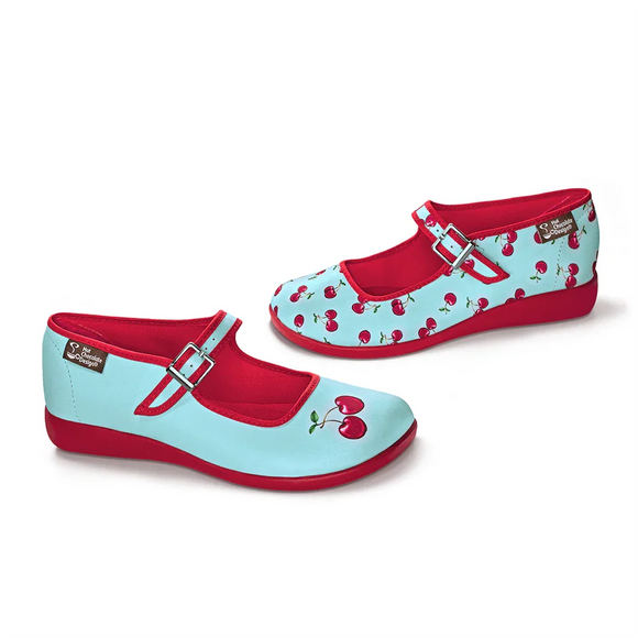 Zapatos Mary Jane Cherry con Estilo Vintage